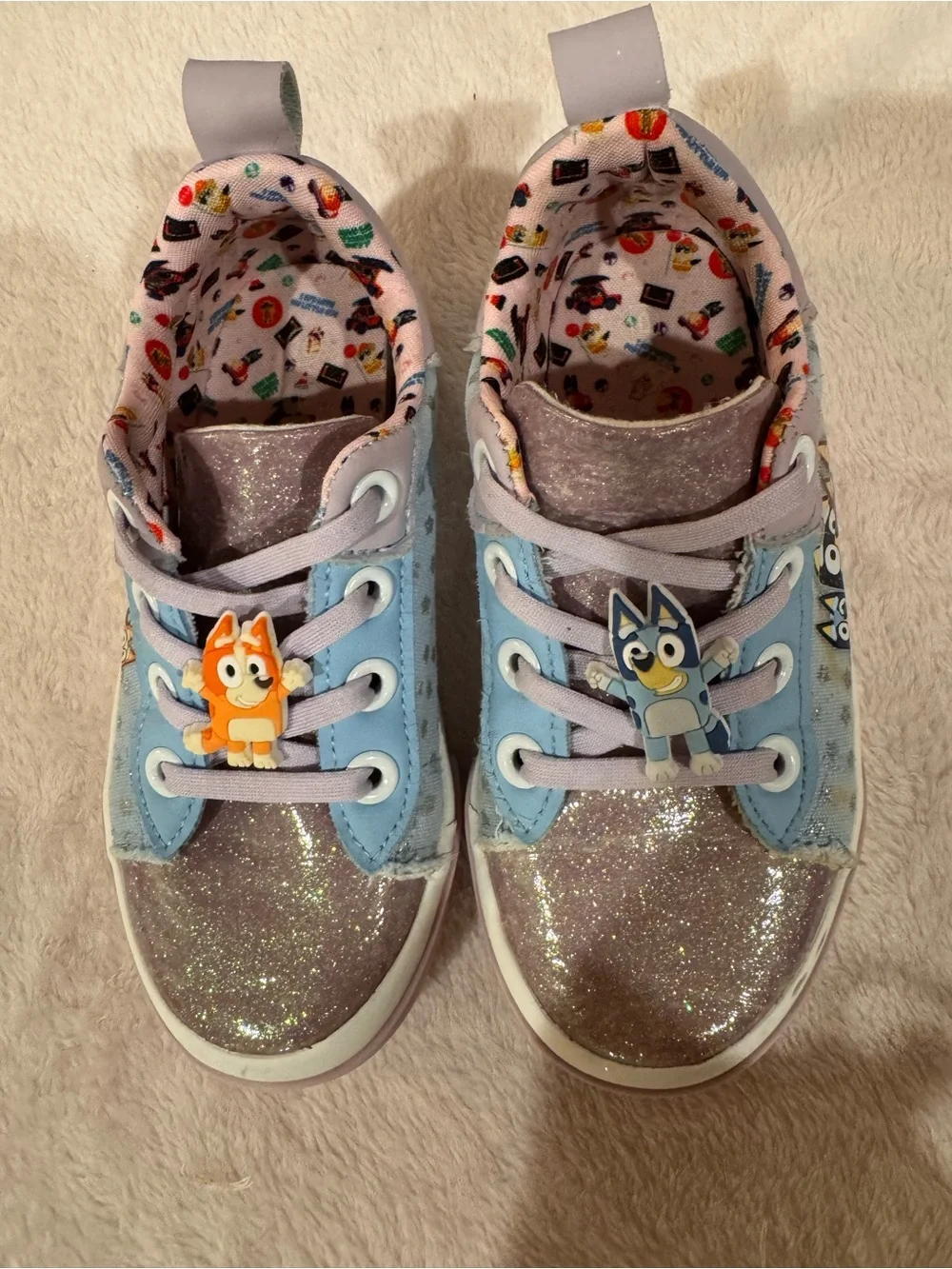 Kids' Light Bluey Character Sneakers. Easy on and off. No tying of laces